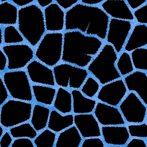 Modrý kovový bezešvý vzor s flíčky žirafy. — Stockový vektor