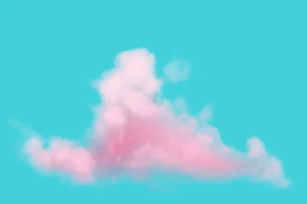 Realistische rosa Wolke auf blauem Hintergrund. — Stockvektor