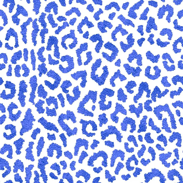 Bezešvé modré leopardí kůže vzor. Kožní prin kovový leopard — Stockový vektor