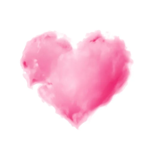 Nuage rose en forme de coeur sur fond blanc. Illustrations De Stock Libres De Droits