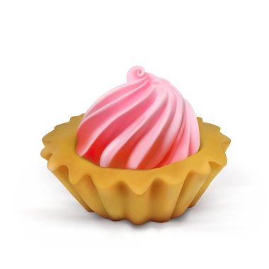 Çikolata ve krema arkaplanlı kek sepeti