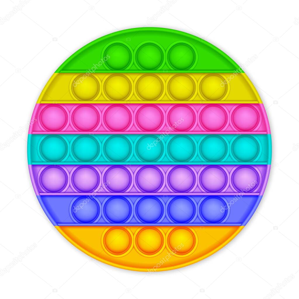 Realistic pop It fidget antistress toy. Vector illustration trendy toy on white background.