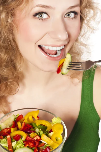 Menina bonita jovem e uma dieta vegetariana — Fotografia de Stock