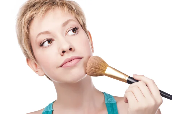 Rubia con el pelo corto en el estudio — Foto de Stock