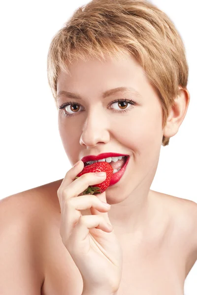 Strawberry kvinna — Stockfoto