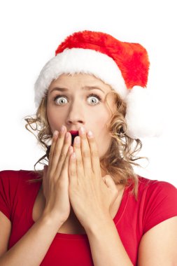 güzel genç mutlu Noel kadın beyaz