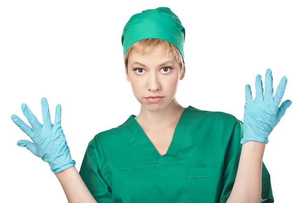 Portrait on young woman nurse, medical student in her mid 20s — Stock Photo, Image