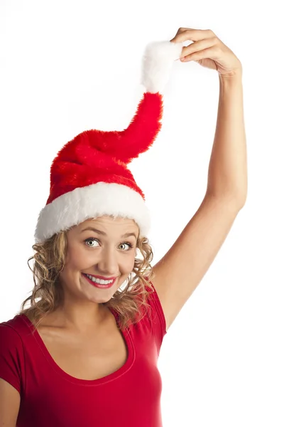 Hermosa mujer de Navidad. Celebración del año nuevo . — Foto de Stock