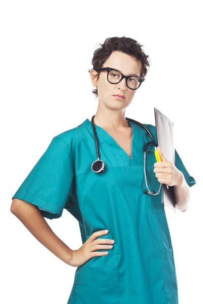 Orvosi személy. ápoló, fiatal orvos-portré. — Stock Fotó