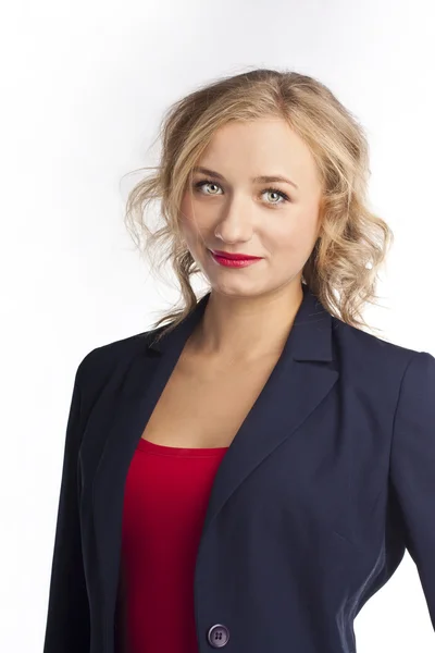 Mujer de negocios sonriente. Aislado sobre blanco — Foto de Stock