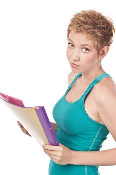 Likable student with textbooks in hands — Stock Photo, Image