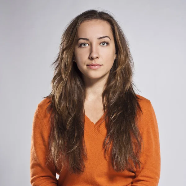 Conventional portrait of a woman in studio — Stock Photo, Image