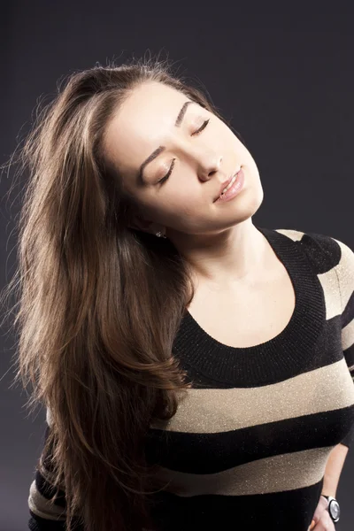 Capelli lunghi, brunette — Foto Stock