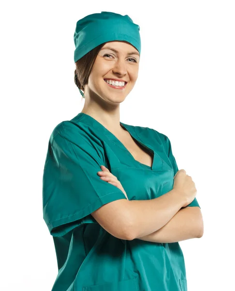 Happy nurse. portrait. studio — Stock Photo, Image