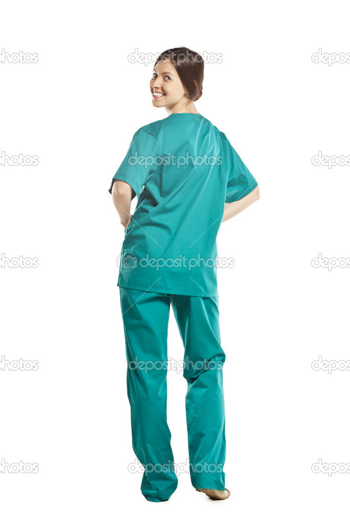 Medical doctor woman isolated on white background