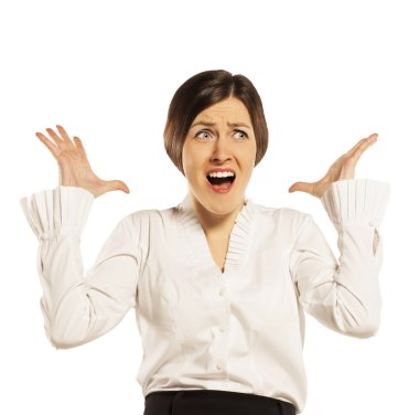 kızgın işkadını, üzerinde beyaz izole