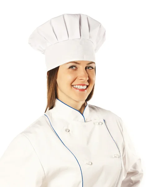 Glad kvinnliga kock — Stockfoto