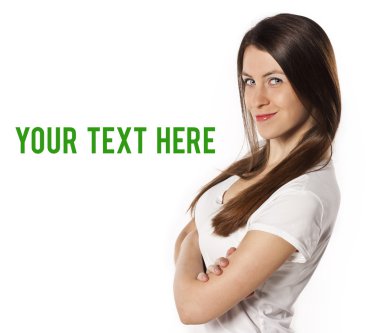 Beautiful teen . white t-shirt