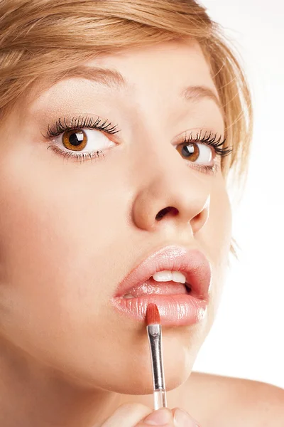 Professionella make-up. läppstift — Stockfoto