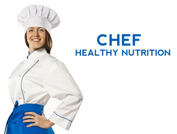 Young successful woman chef in studio — Stock Photo, Image