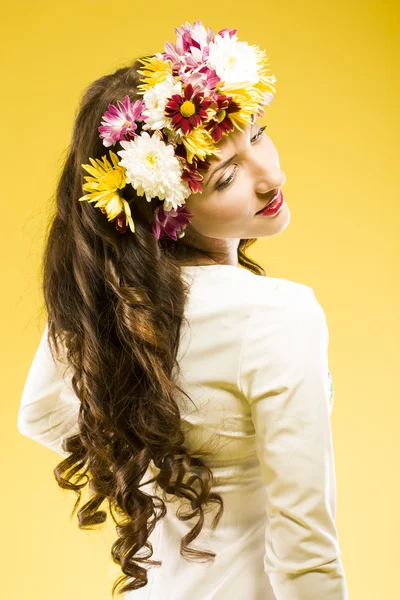 Penteado chique. fêmea — Fotografia de Stock