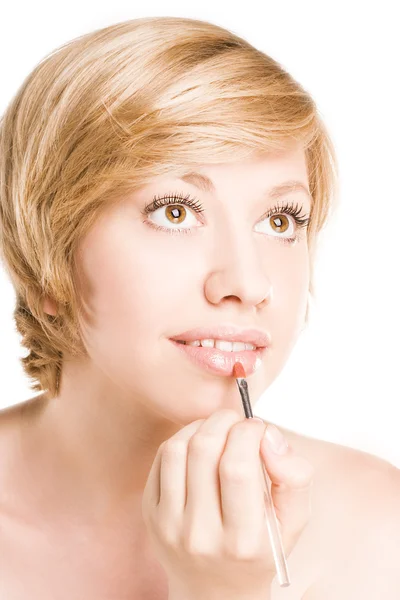 Maquillage professionnel. Rouge à lèvres — Photo