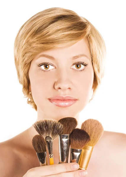 Girl with make-up Stock Image