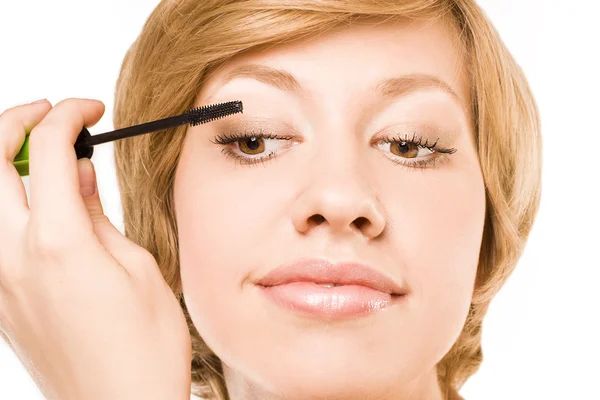 Make-up. eyelashes. studio. white — Stock Photo, Image