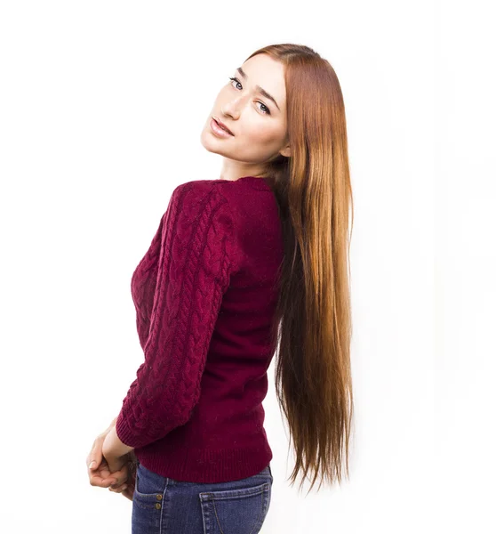 Bonita estudiante femenina con el pelo largo —  Fotos de Stock