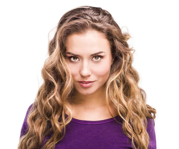 Beautiful Woman with Curly Long Hair — Stock Photo, Image