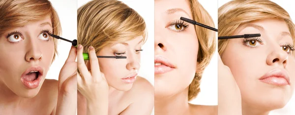 Make-up. lange wimpers. vrouw — Stockfoto