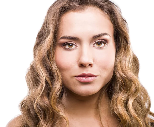 Sexy brunette. curly hair — Stock Photo, Image