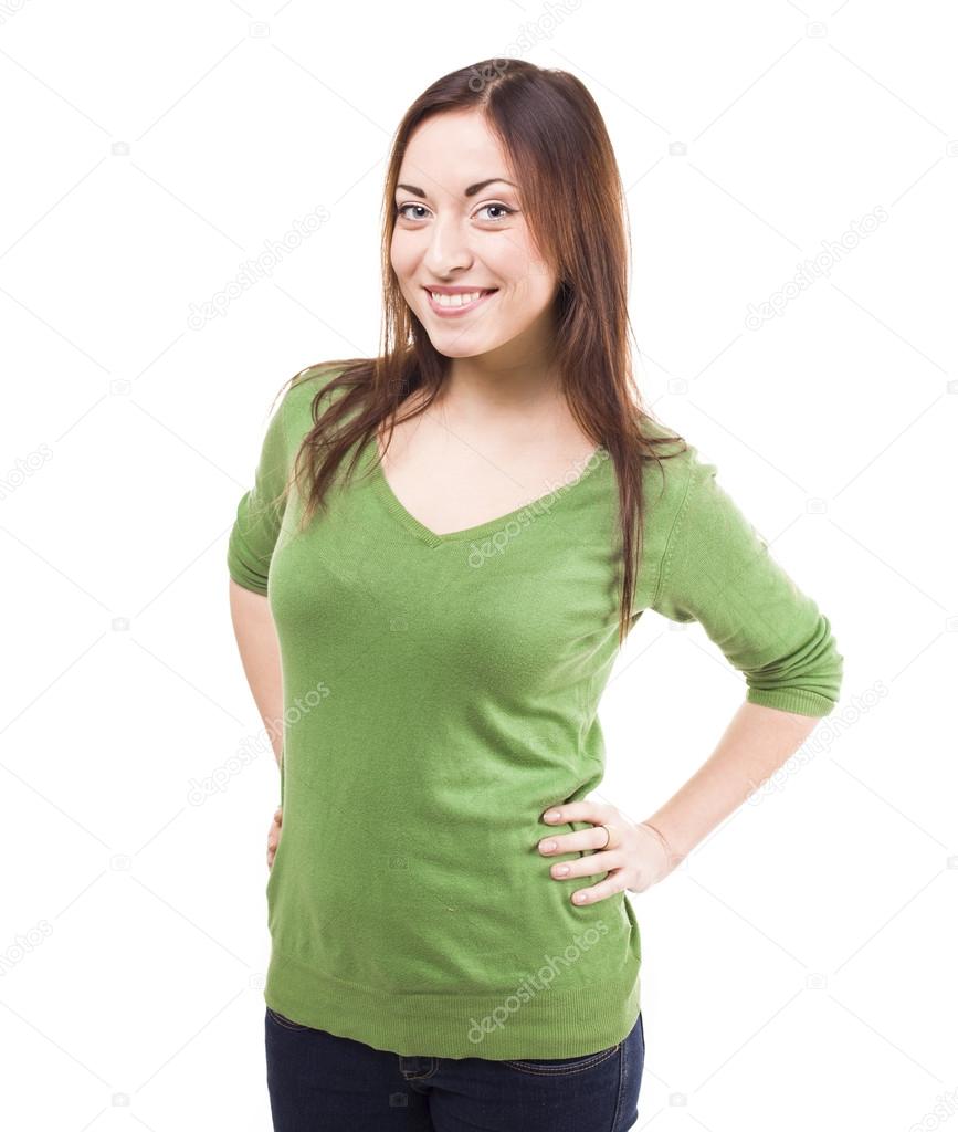 Teen girl isoalated on white background