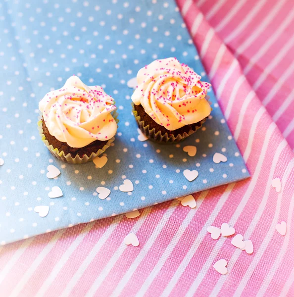 Vista superior. Cupcakes — Fotografia de Stock