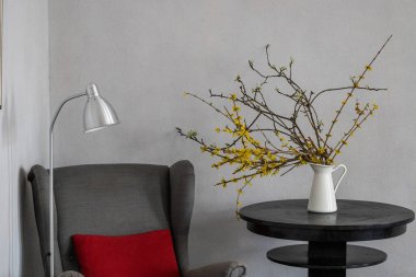 İç dinlenme alanı. Koltuk ve okuma lambası