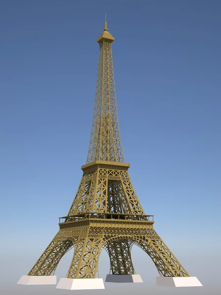 Hátulnézet a párizsi Eiffel-torony — Stock Fotó