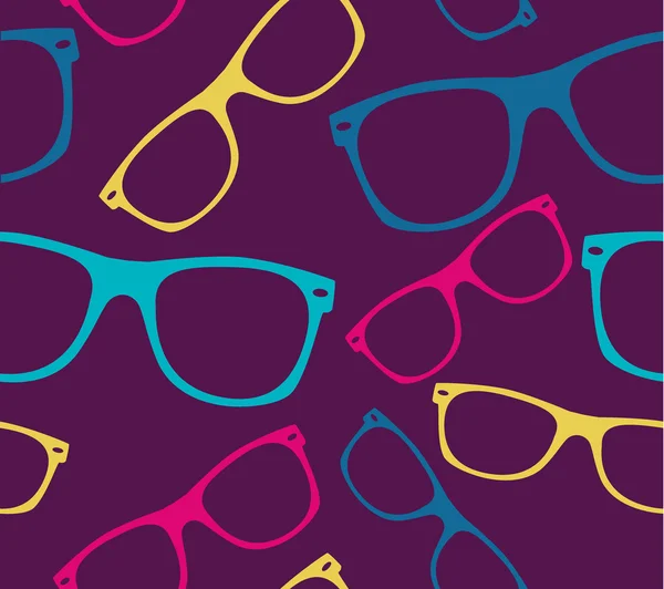 Lunettes Modèle sans couture lunettes de soleil rétro fond vectoriel — Image vectorielle