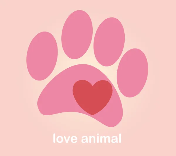 kalp ve pençe. illüstrasyon vektör