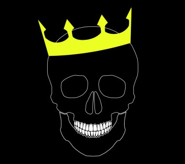 bir insan kafatası siluet çizimi. vektör çizim.