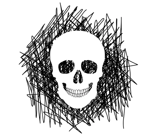 Silhouette Illustration of a human skull. Vector illustration. — Stock Vector