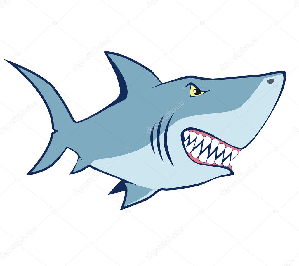 Cartoon shark. Vector illustration