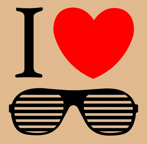 I love sunglasses vector illustration background — стоковый вектор