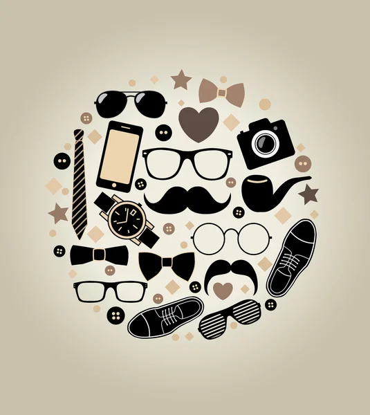 Collectie van modieuze mannen accessoires. vector achtergrond — Stockvector