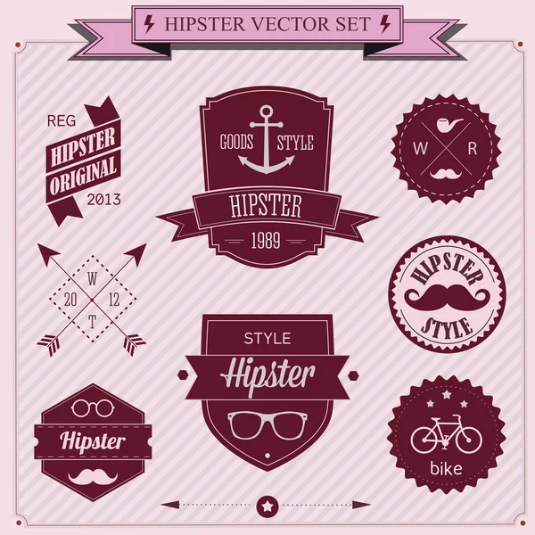 Conjunto de design estilo Vintage ícones Hipster. Fundo de ilustração vetorial —  Vetores de Stock