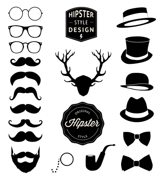 Koleksiyon vintage moda öğeleri kümesi. vektör çizim