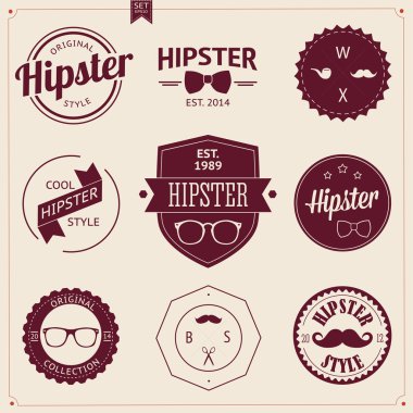 vintage bir dizi tasarım hipster simgeler tarz.