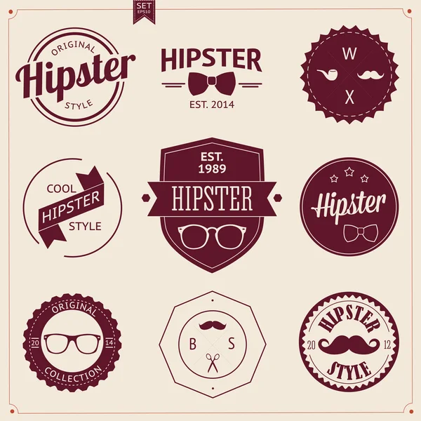 Zestaw Vintage w stylu projektowania hipster ikony — Wektor stockowy