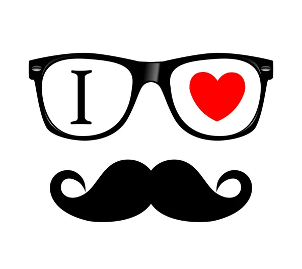 Print I love Hipster style — Stock Vector