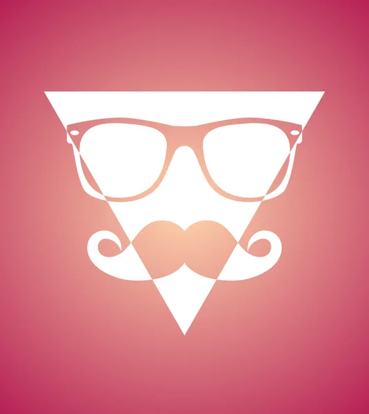Icono abstracto Estilo Hipster, gafas y bigotes — Vector de stock