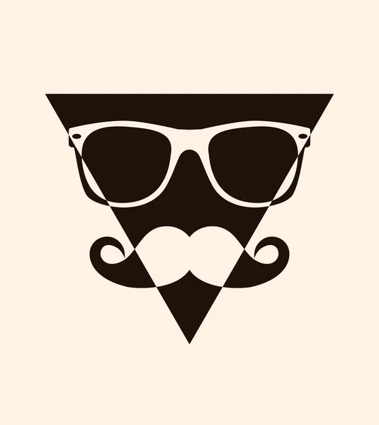 Icono abstracto Estilo Hipster, gafas y bigotes — Vector de stock